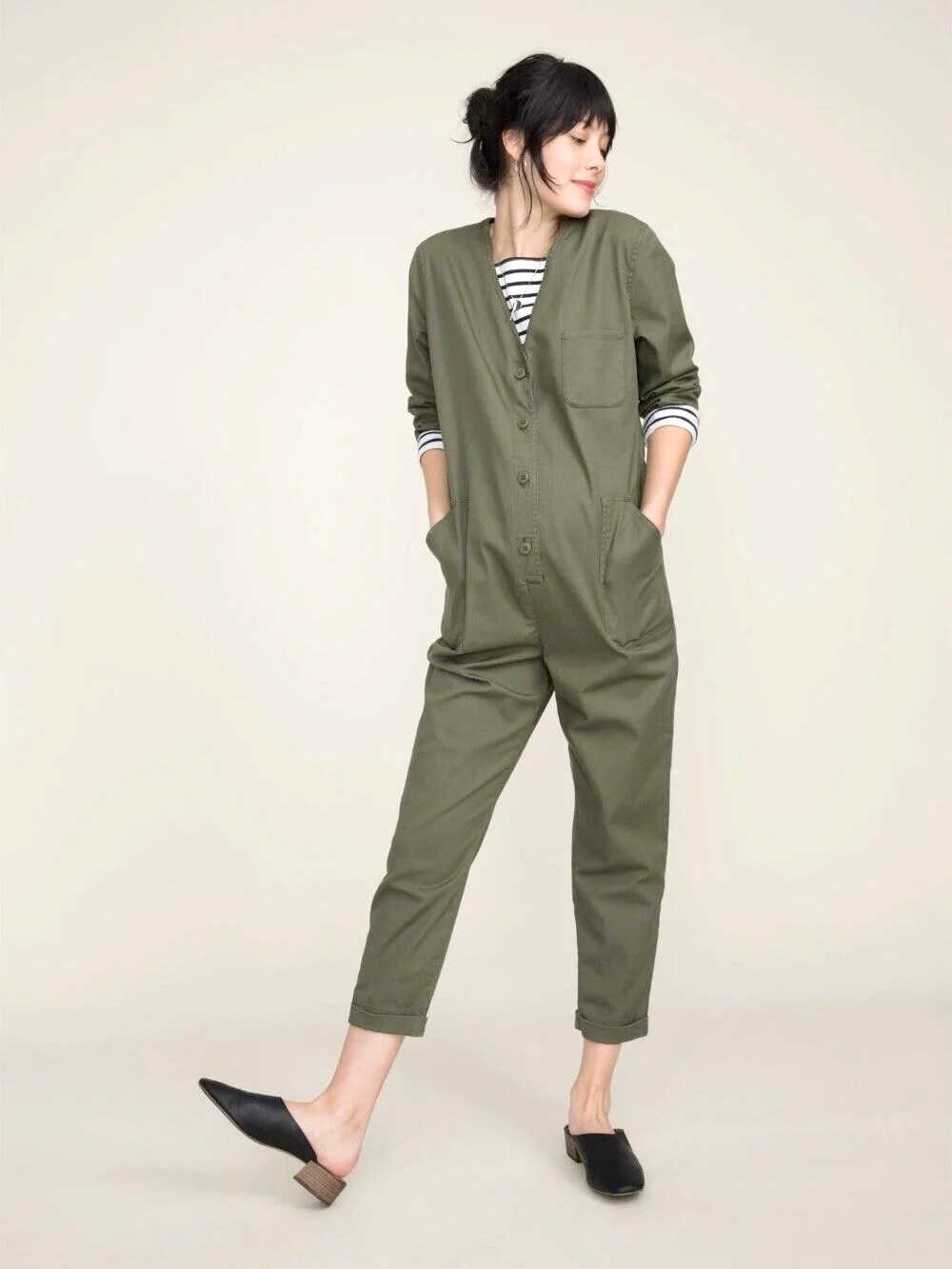 Hatch Size 0 / XS Holly Green Cotton Jumper Maternity Jumpsuit